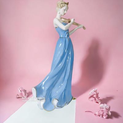 Tượng Sứ Châu Âu - Cô Gái Đánh Đàn Violin